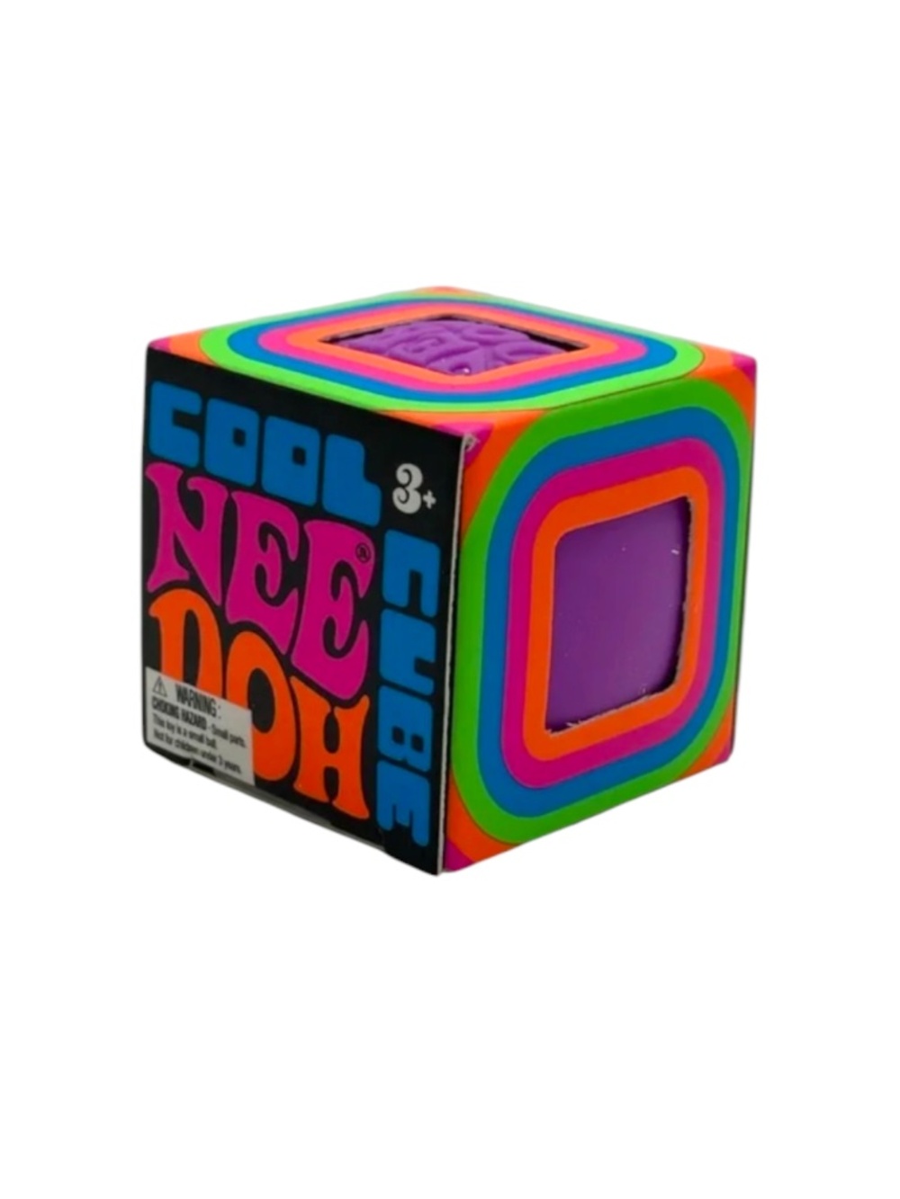 NeeDoh Cool Cube Viral Schylling Stress Squish Toy Purple NIB